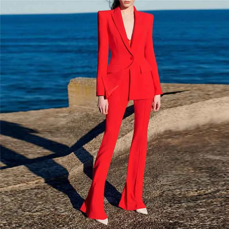 Women's Fashion Clothing Women's Red Pantsuit Blazer+High Waisted Flare Pants Suit Wedding Pantsuit Women's Fashion Clothing Women's Red Pantsuit Blazer+High Waisted Flare Pants Suit Wedding Pantsuit