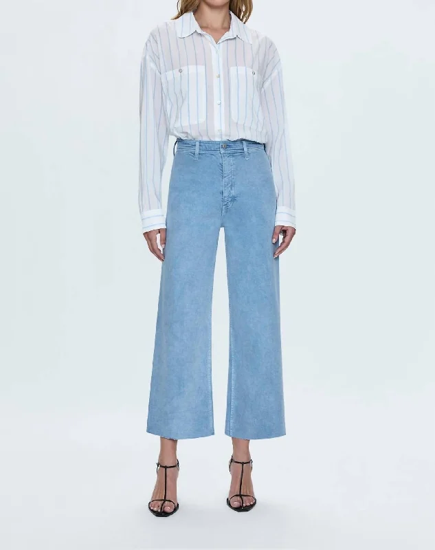 Clearance Sale Penny High Rise Crop Wide Leg Jean In Frost Blue