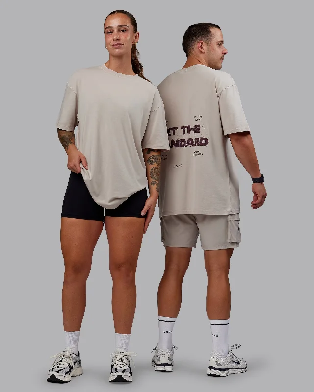 Trendy Women's Collection Set The Standard Washed FLXCotton Oversized Tee - Shale Beige