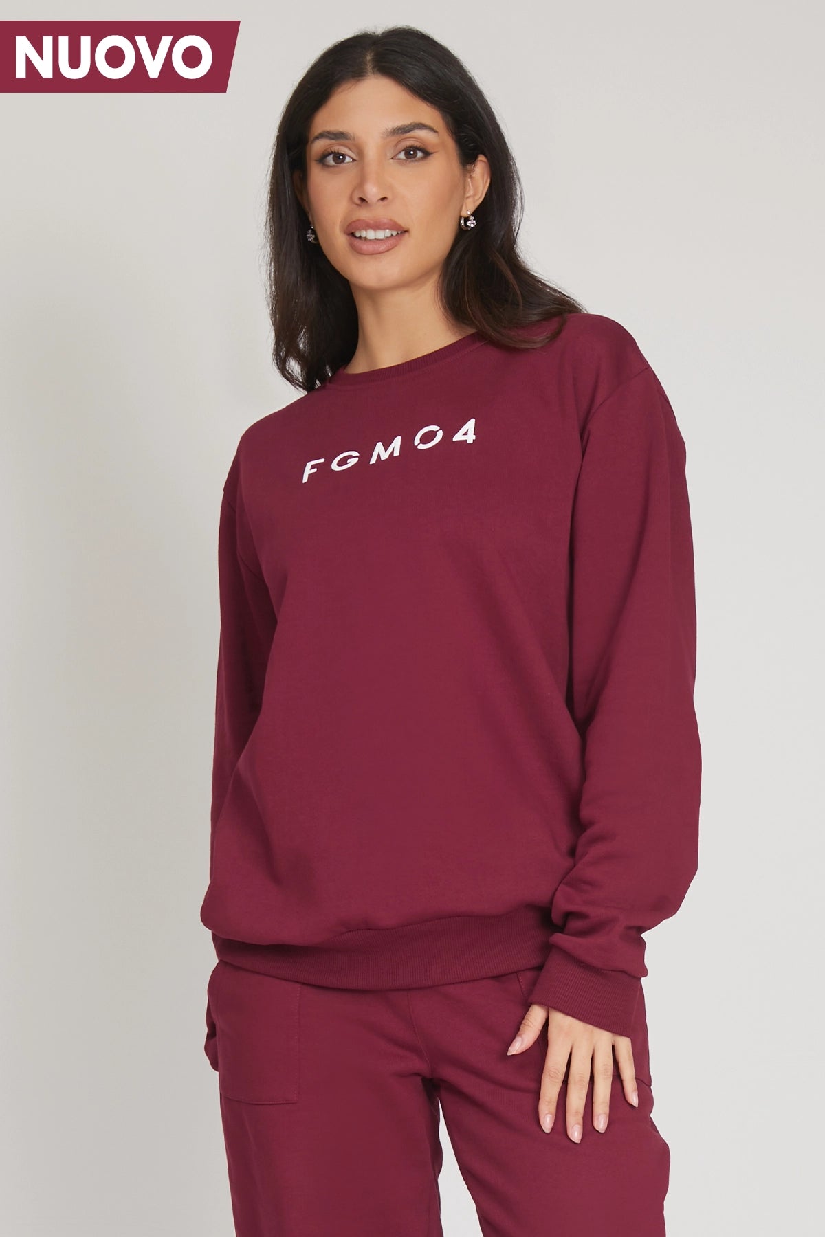 Clothes Of Woman Felpa Over Ikonic FW 24/25 Borgogna