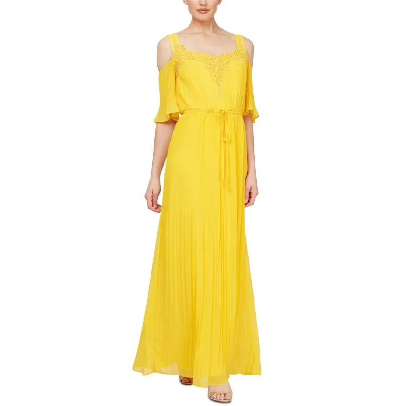 Stylish Everyday Clothing Slny Womens Embroidered Cold Shoulder Maxi Dress