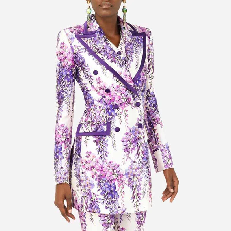 Festival Fashion Women's Floral Pants Suit Two Pieces Flower Printed Fashionable Set Festival Fashion Women's Floral Pants Suit Two Pieces Flower Printed Fashionable Set