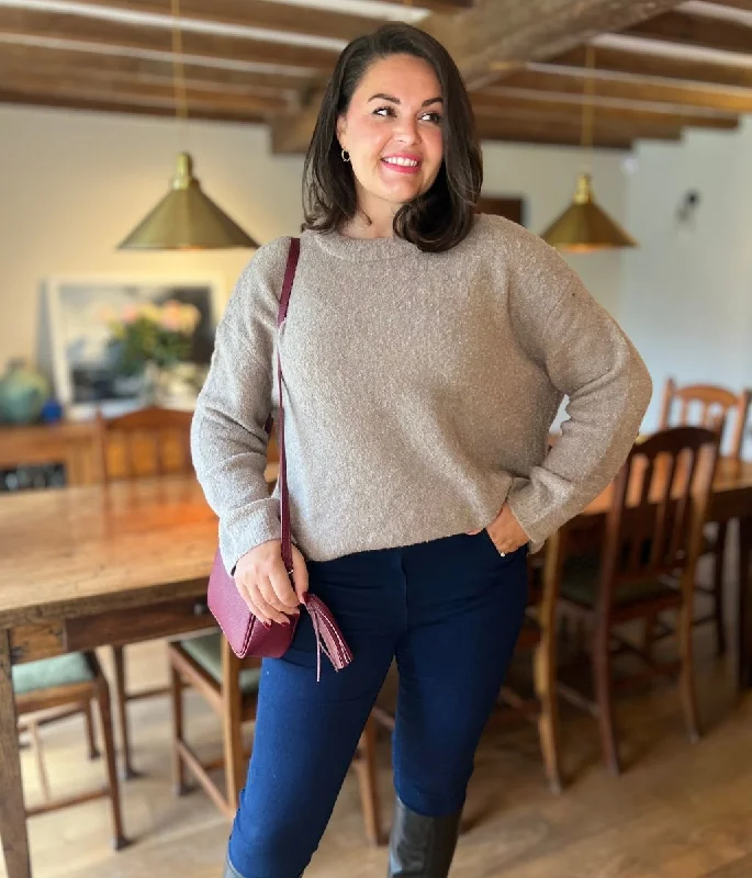 Glamorous Evening Wear Mink Boucle Knit Jumper