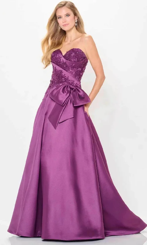 Edgy Fashion Ivonne D ID6201 -Embroidered Strapless Evening Gown