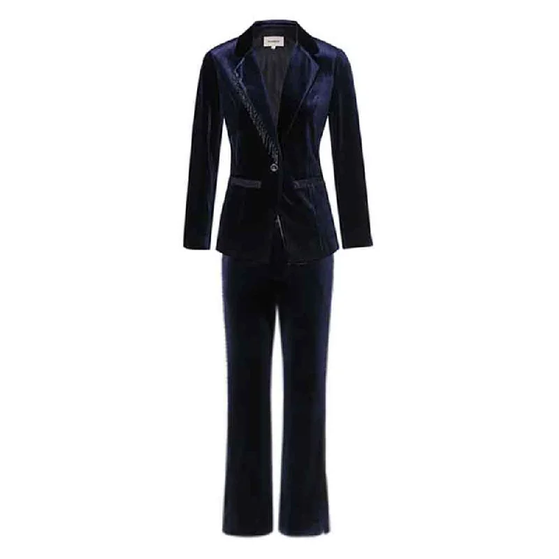 Chic And Comfortable Women's Dark Purple Velvet Pant Suits Set Ladies Tuxedos Formal Party Suit Chic And Comfortable Women's Dark Purple Velvet Pant Suits Set Ladies Tuxedos Formal Party Suit