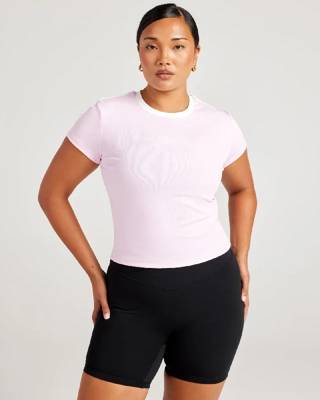 Wardrobe Essentials Panel Baby Tee - Pink/White