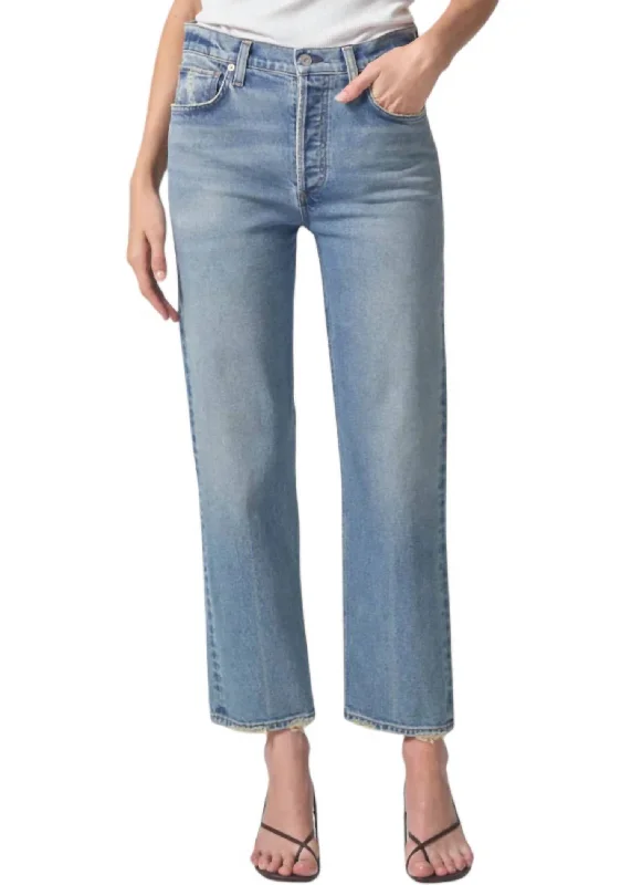 Hot Trends Fontana Florence Wide Straight Jeans In Bright Medium