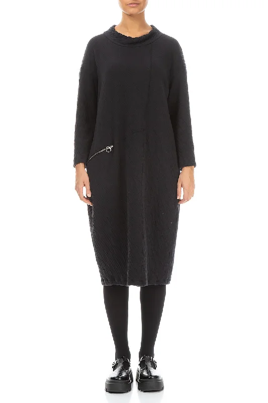 Versatile Women’s Clothing for All Occasions Side Zip Wavy Cotton Midi Dress