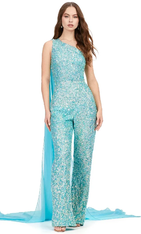 Women Clothes Ashley Lauren 11384 - One Sleeve Jumpsuit