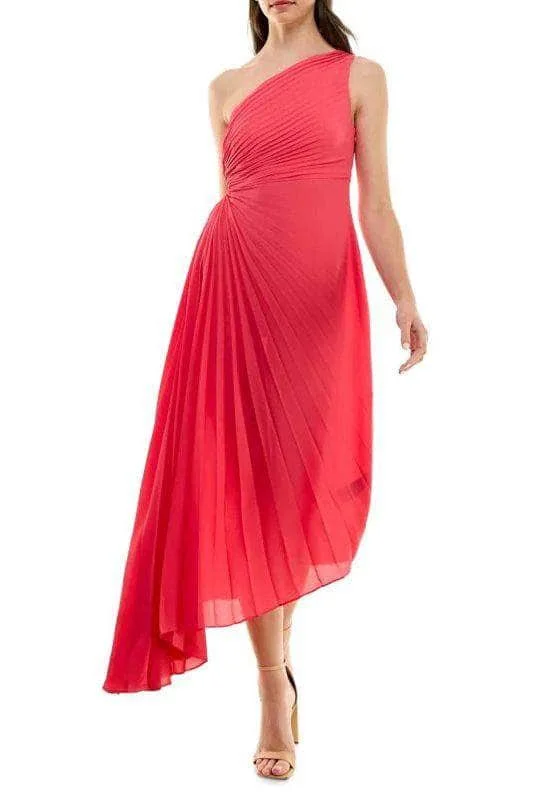 New Arrival Discount Nicole Miller MD4S10936 - Pleated Bodice High Low Maxi Dress