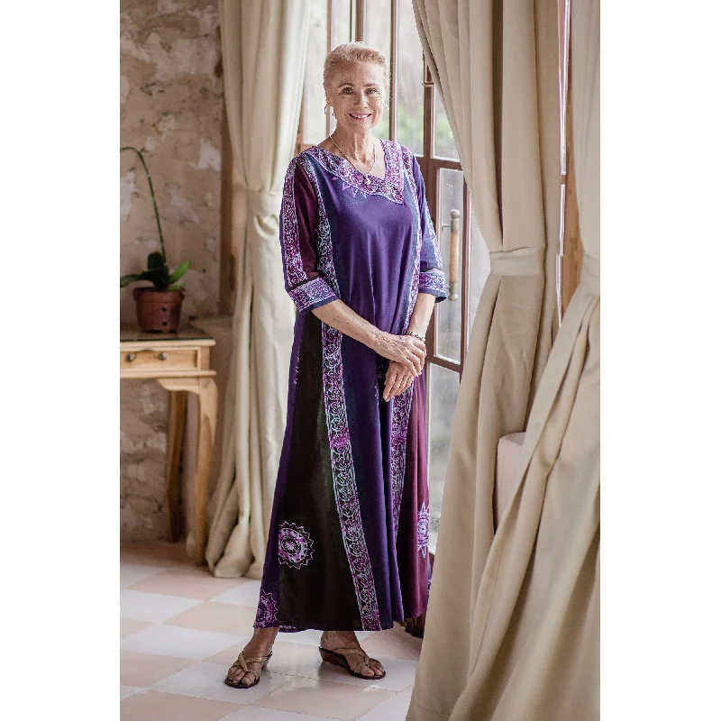 Women’s Clothing for Every Occasion Novica Handmade Vintage Magenta Batik Batik Rayon Maxi Dress Women’s Clothing for Every Occasion Novica Handmade Vintage Magenta Batik Batik Rayon Maxi Dress