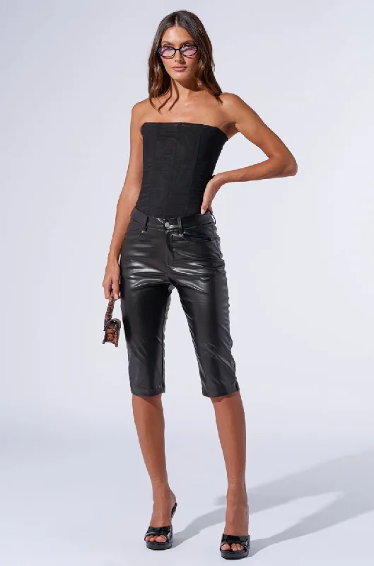Clothing Online SAMANTHA FAUX LEATHER CAPRI PANTS