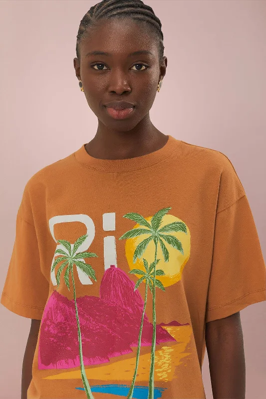 Evening Looks Caramel Rio Organic Cotton Relaxed T-Shirt