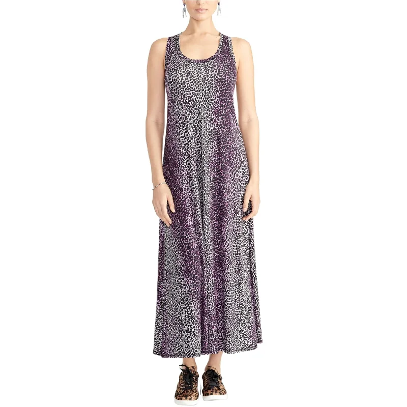 Women’s Trendy Outfits Rachel Roy Womens Animal Print Maxi Dress, Purple, Medium