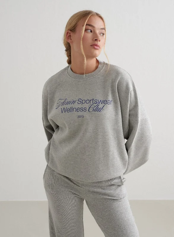 Vintage Fashion Grey Melange Wellness Sweatshirt