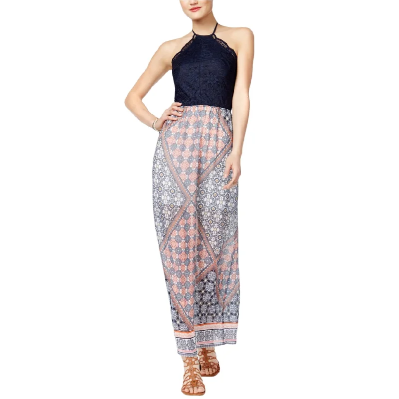 Exclusive Discount Trixxi Womens Open Back A-line Maxi Dress, Multicoloured, Large