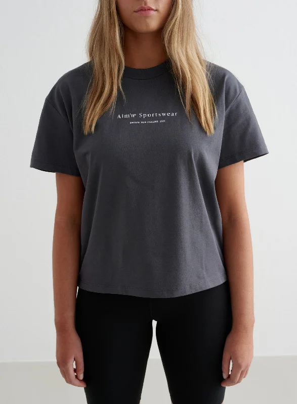 Holiday Special Offers Shadow Grey Serif Boxy T-shirt