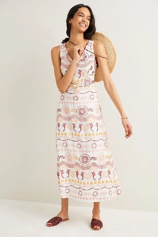 Bold Fashion Harley Embroidered Maxi Dress - Terracotta