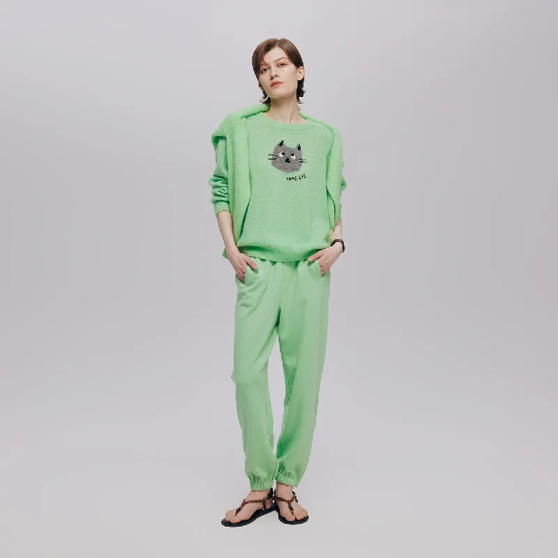 Comfortable Casual Women’s Clothing Lapis Green Sweatshirt Pants