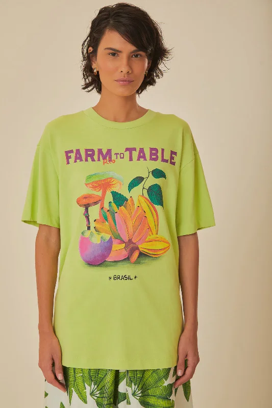 Premium Fashion Green Farm Rio To Table Organic Cotton T-Shirt