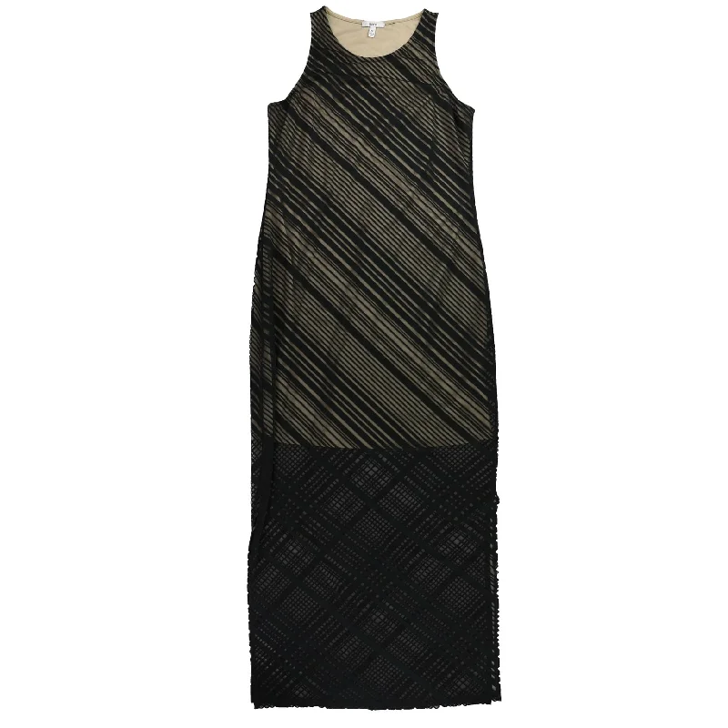 Trendy Outfits For Ladies bar III Womens Striped Maxi Dress, Black, Medium