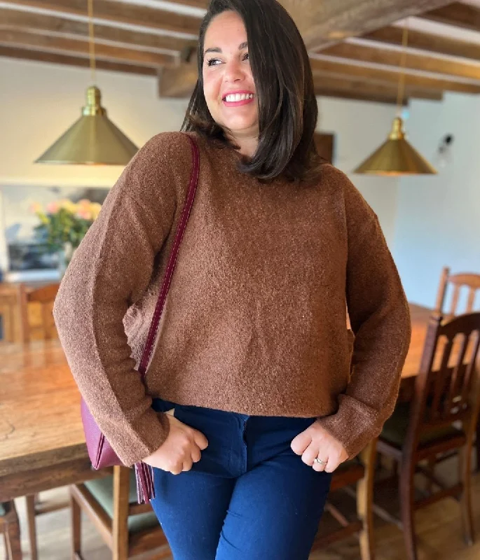 Limited Time Offer Tobacco Boucle Knit Jumper