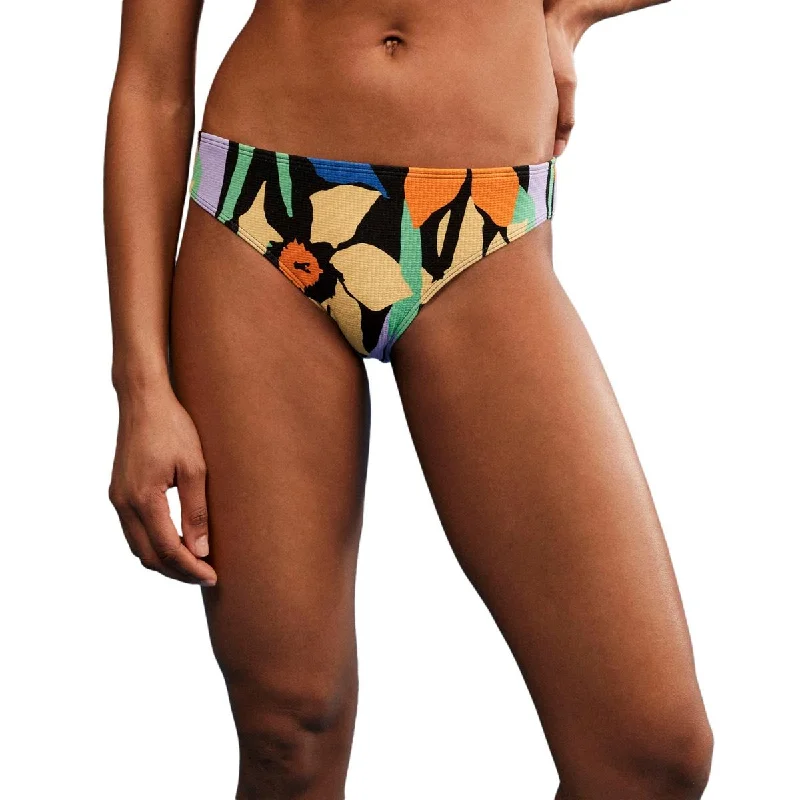 Vibrant Femme Fashion Juniors Color Jam Hipster Womens Floral Print Nylon Swim Bottom Separates