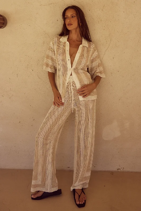 Online Boutique Stores ZIGGY PANT - WHITE/SAND