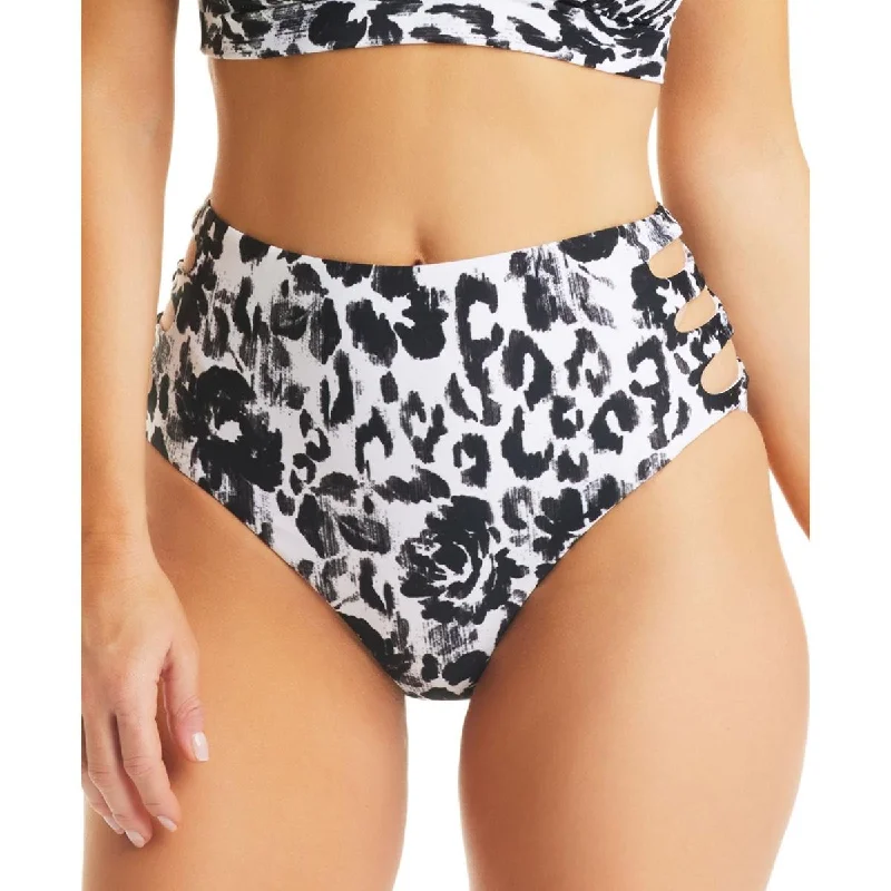 Ends Soon Womens Cut-Out Printed Swim Bottom Separates