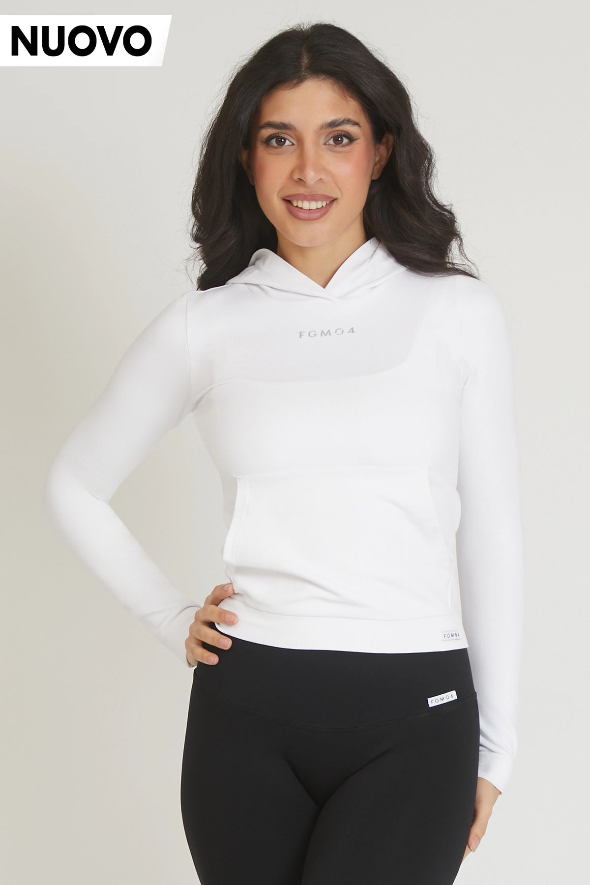 Clothing Brands Maglia Slim Con Cappuccio Bianco