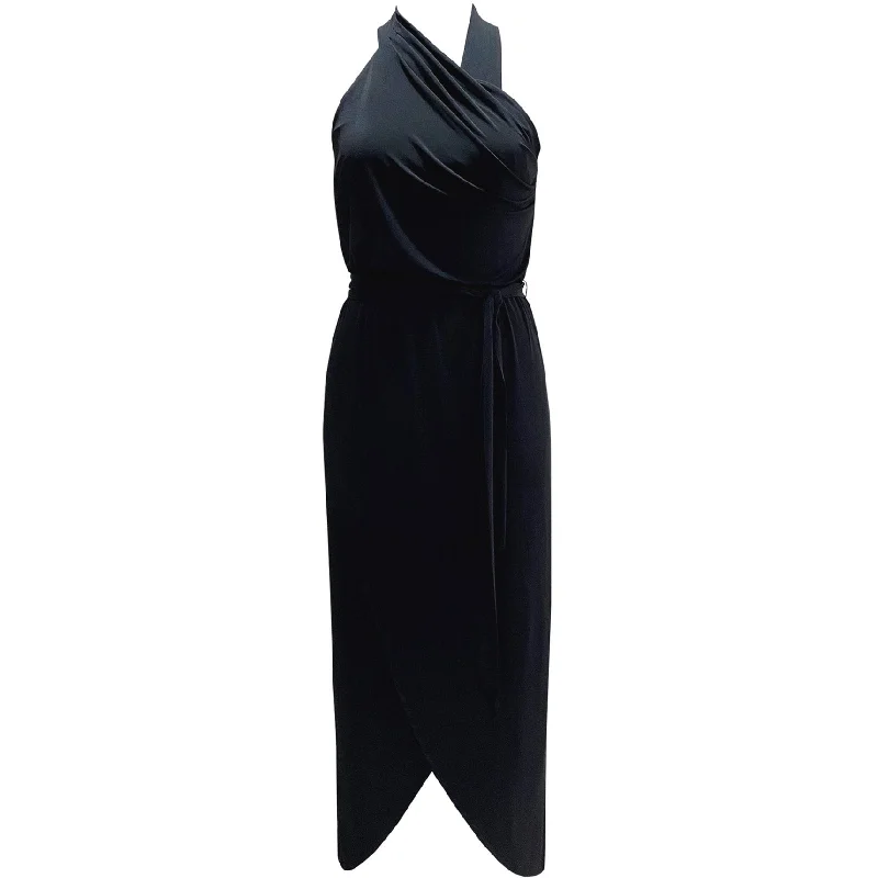 Timeless Classics I-N-C Womens Pleated Maxi Dress, Black, Small