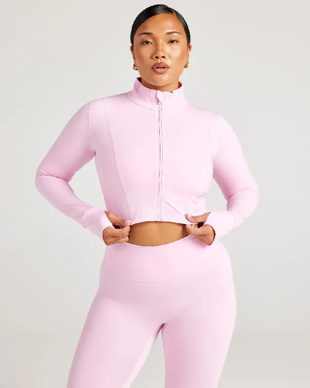 Evening Looks Cropped Aura Jacket - Candy Pink