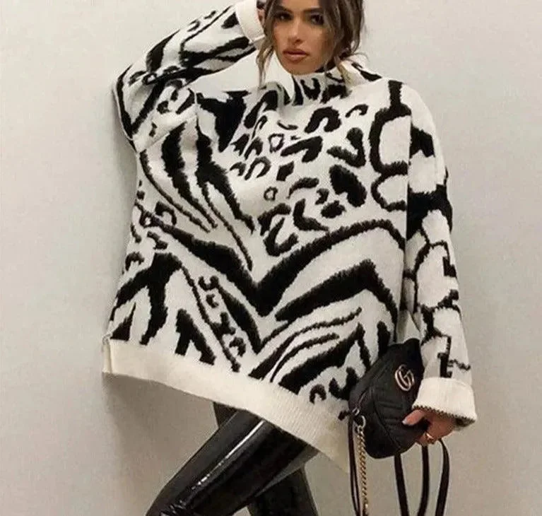 Online Boutiques Clothing Oversized Turtleneck Sweater For Women