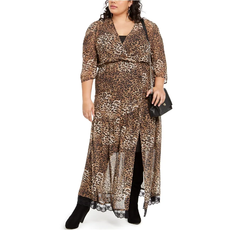 Fashionable Dresses for Women NY Collection Womens Leopard Slit Maxi Dress, Brown, 3X Fashionable Dresses for Women NY Collection Womens Leopard Slit Maxi Dress, Brown, 3X