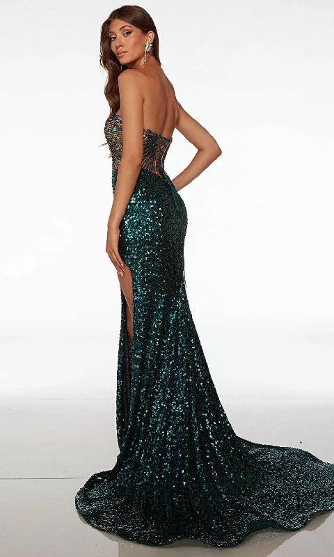Holiday Special Offers Alyce Paris 61573 - Strapless High Slit Prom Gown