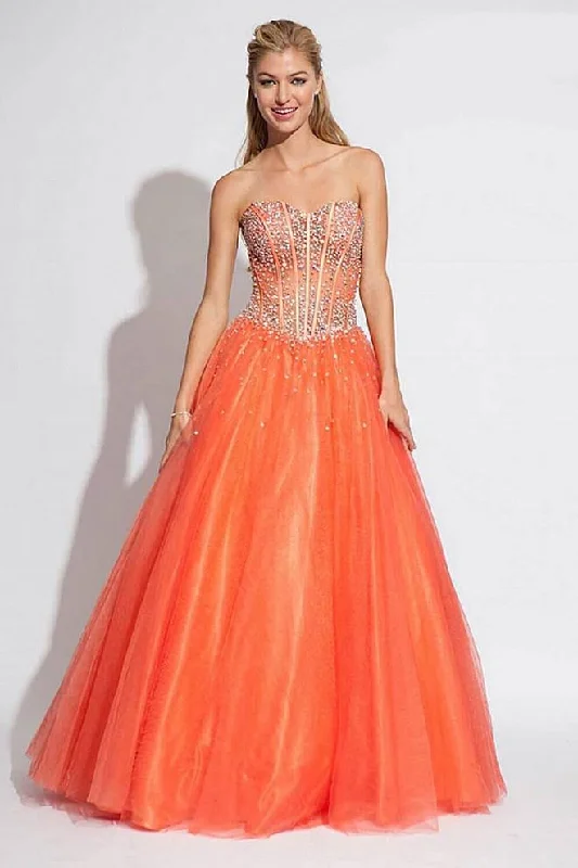 Elegant Styles Jovani 1332 - Bedazzled Strapless Corset Gown