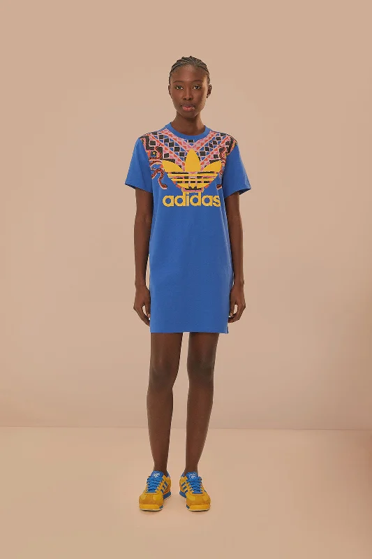 Online Boutiques Affordable Blue Adidas Farm Rio T-Shirt Dress