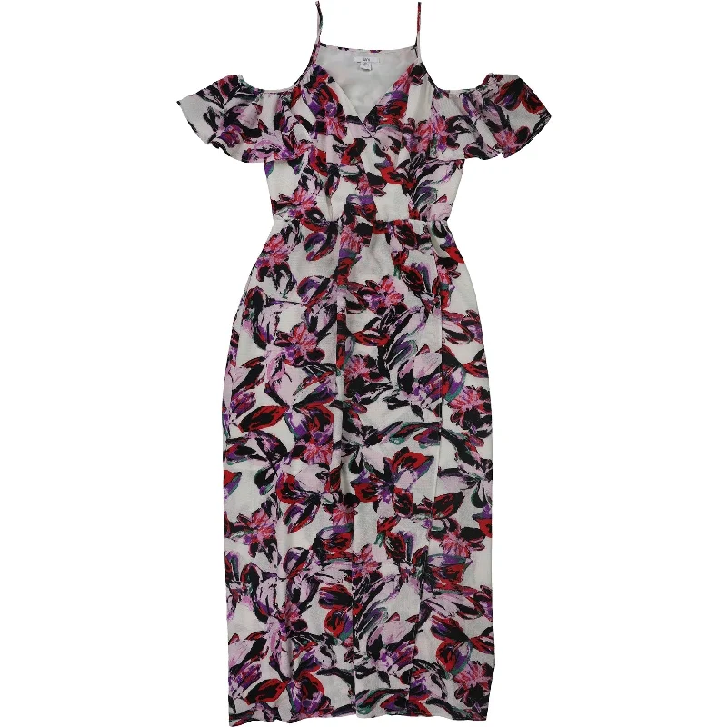 Chic Women’s Clothing bar III Womens Watercolor Cold-Shoulder Maxi Dress, Purple, Large Chic Women’s Clothing bar III Womens Watercolor Cold-Shoulder Maxi Dress, Purple, Large