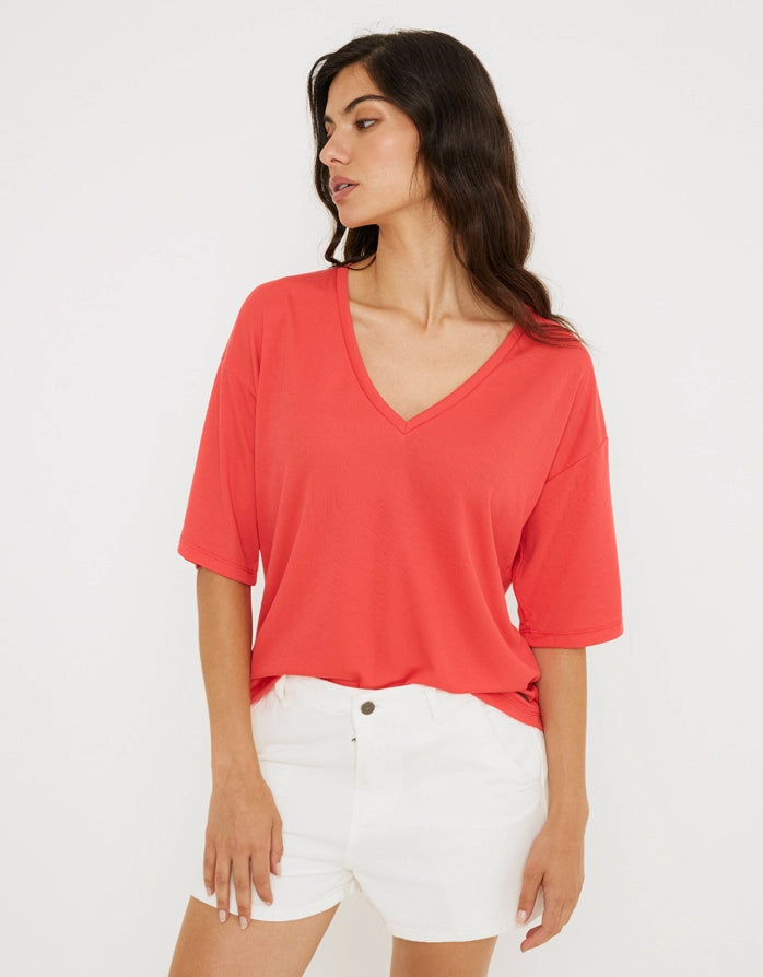 Catch Every Fashion Trend Camiseta Manga Corta Coral - Rani