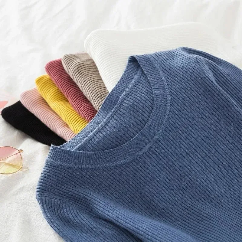 Elegant Fashion Crew Neck Women Sweater Top