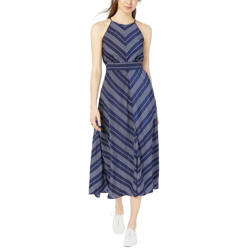 Women Apparel maison Jules Womens Chevron Maxi Dress, Blue, 12