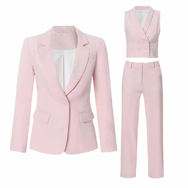 High End Fashion Women Pants Suits 3 Pieces Slim Evening Party Suits Formal Set