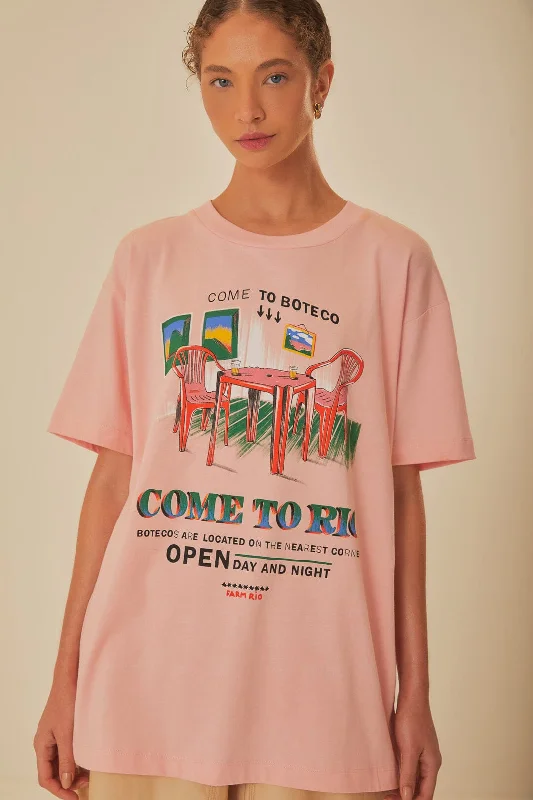 Fashion Sale Pink Come To Rio Organic Cotton Relaxed T-Shirt