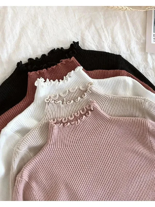 Trendy Street Style Turtleneck Women Knitted Sweater