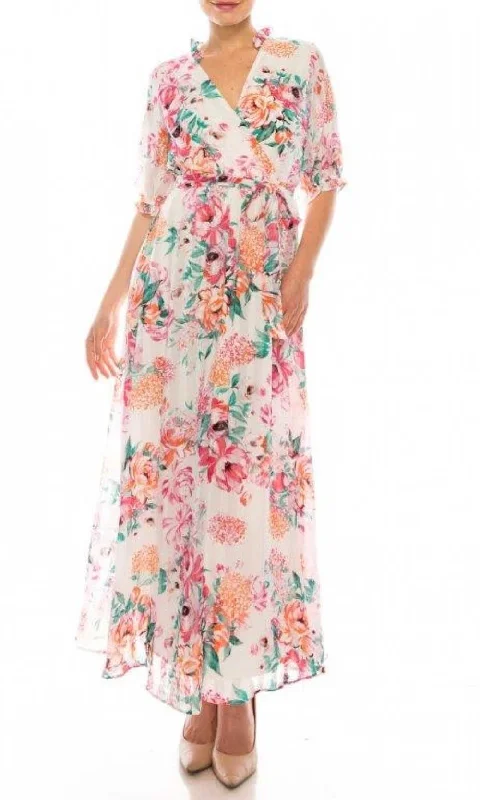 Comfortable Women’s Outfits Maison Tara - 95289MSC Ruffled Floral Chiffon Maxi Dress Comfortable Women’s Outfits Maison Tara - 95289MSC Ruffled Floral Chiffon Maxi Dress