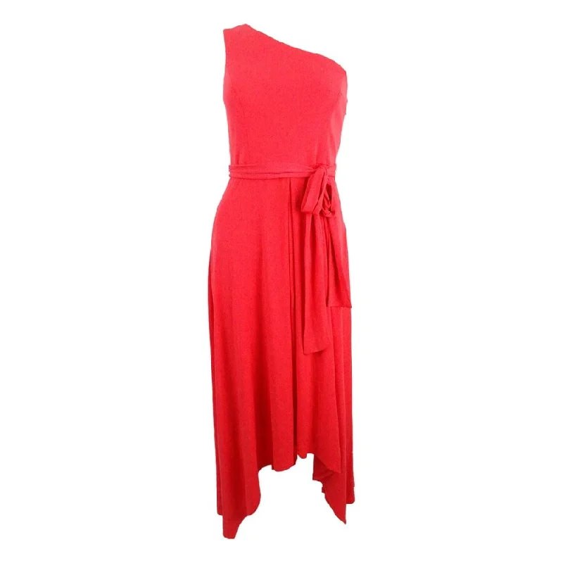 Best Deals Of The Season Vince Camuto Women's Belted One-Shoulder Maxi Dress