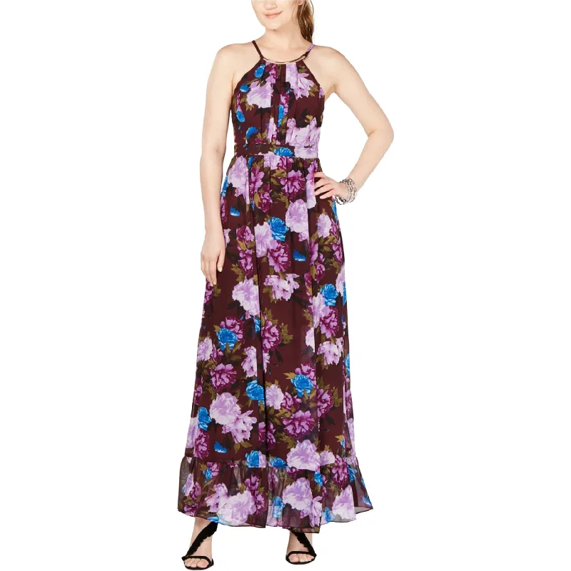 Flash Sale Event I-N-C Womens Necklace Maxi Dress, Purple, 18