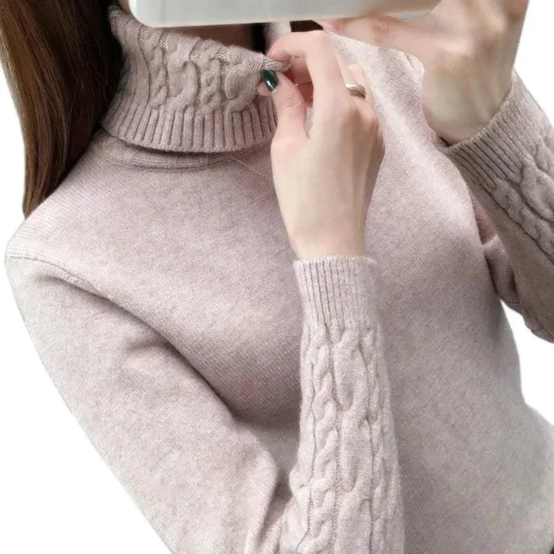 VIP Member Discount V-Design Turtleneck Sweater