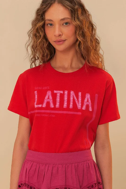 Chic Style Red Latina T-Shirt