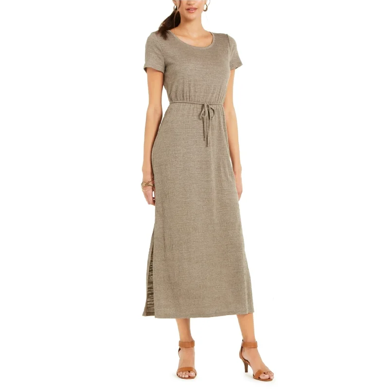 Clothes Of Woman Style & Co. Womens Textured Maxi Dress, Green, 1X